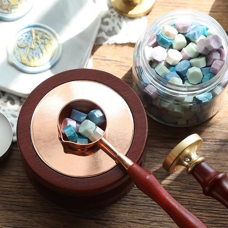 

Retro Sealing Wax Furnace Wood Handle Spoon for Decorative Wax Stamp Craft Gift natural solid wood integrated molding