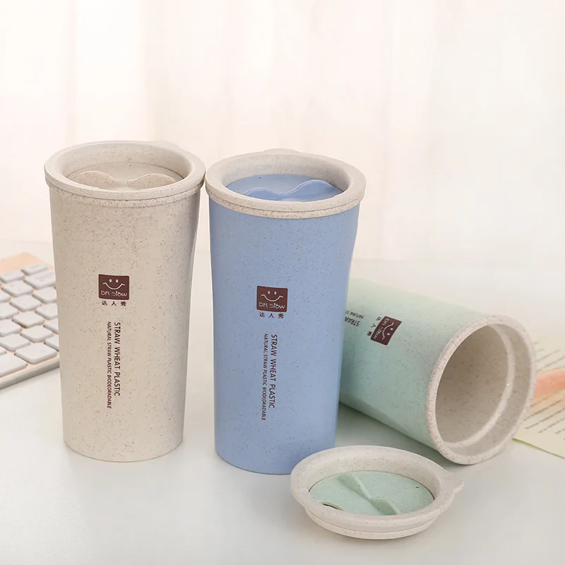 Кухонная Пшеничная солома с двойной изоляцией Подарочная кружка стакан крышкой