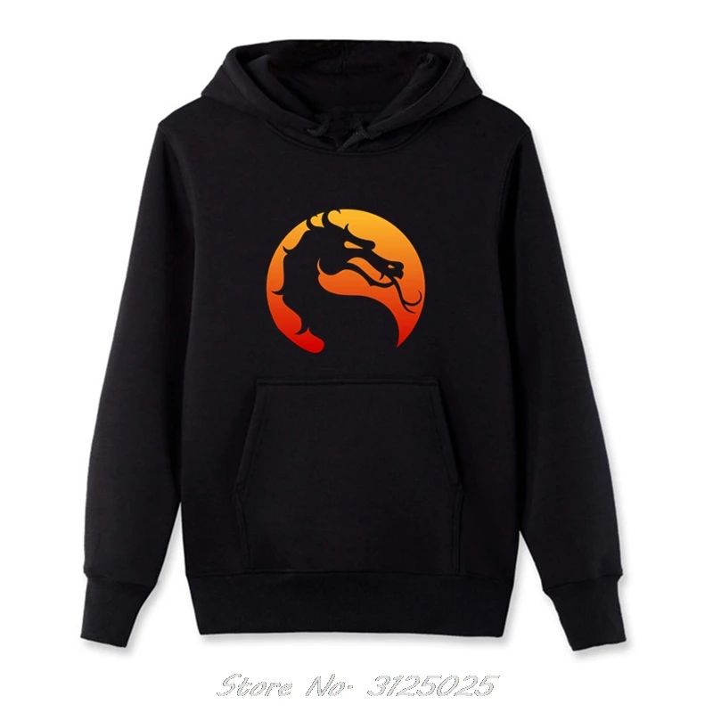 Толстовка с логотипом Mortal Kombat популярная для файтингов мужские хлопковые