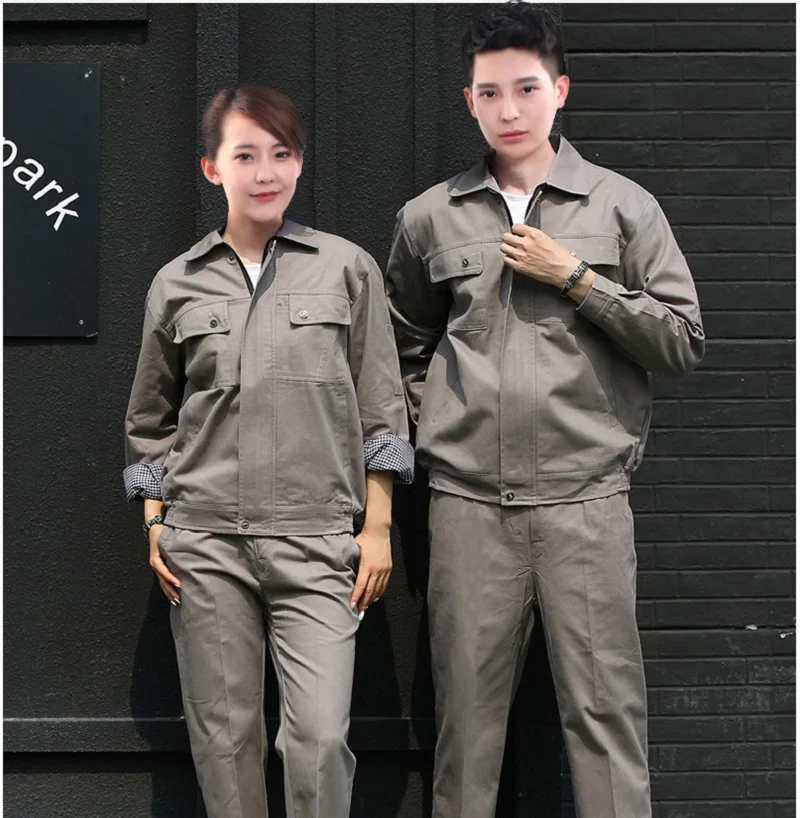

100%Cotton Work Clothing Set For Men Women Warm Thick Mechanical Auto Repair Workshop Work Coverall Durable Uniform with lining