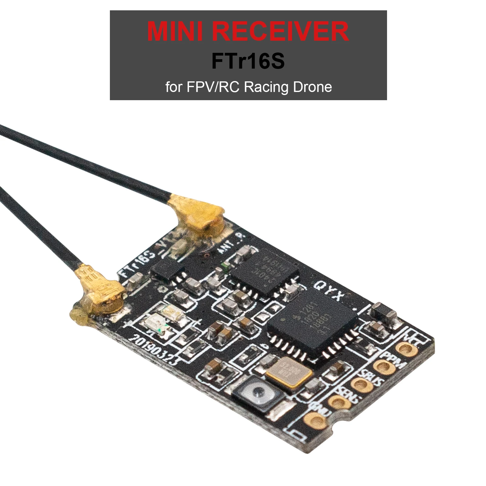 

FLYSKY FTR16S 2.4G 16CH Receiver Dual Antenna PPM IBUS SBUS PPM Output for RC Drone PL18 Transmitter FRM302 RF Module Parts