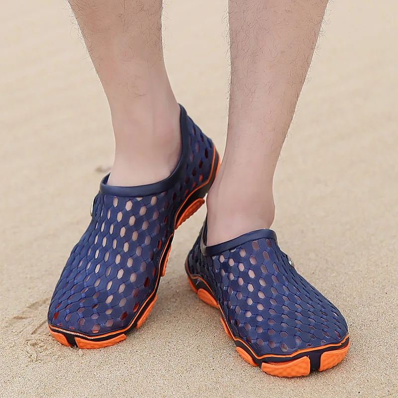 Летние мужские шлепанцы модные пляжные сандалии уличные дышащие Вьетнамки