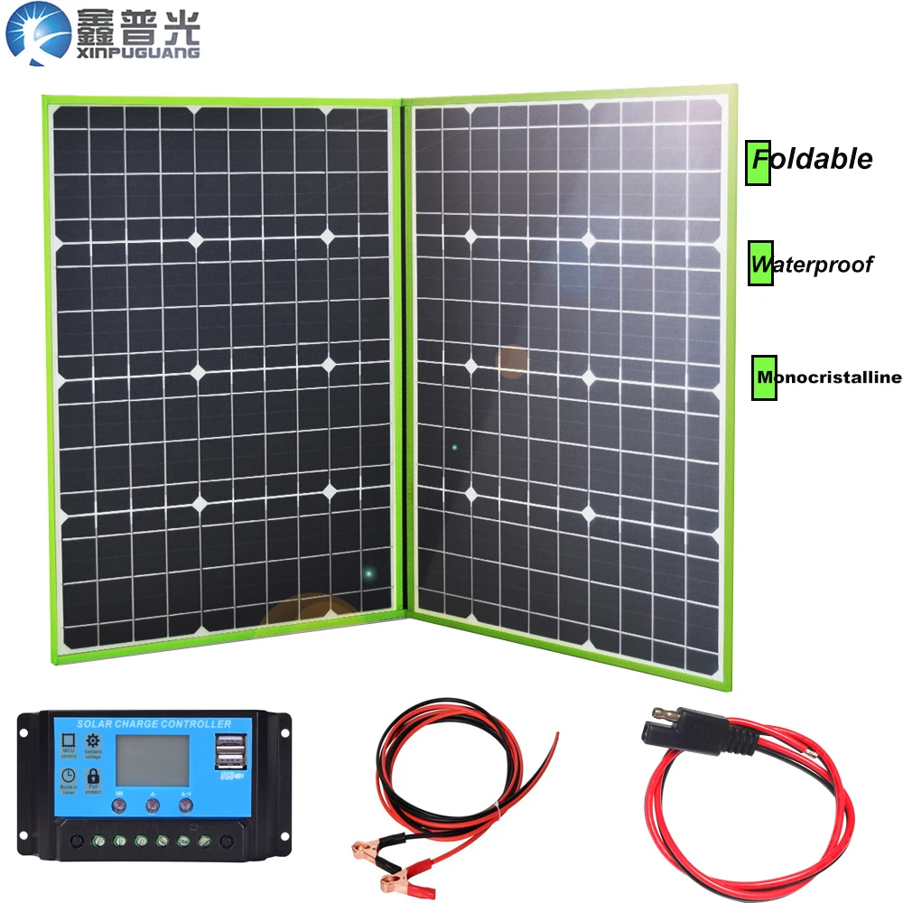 100 Вт 20 в складная солнечная батарея панель гибкий домашний комплект портативная