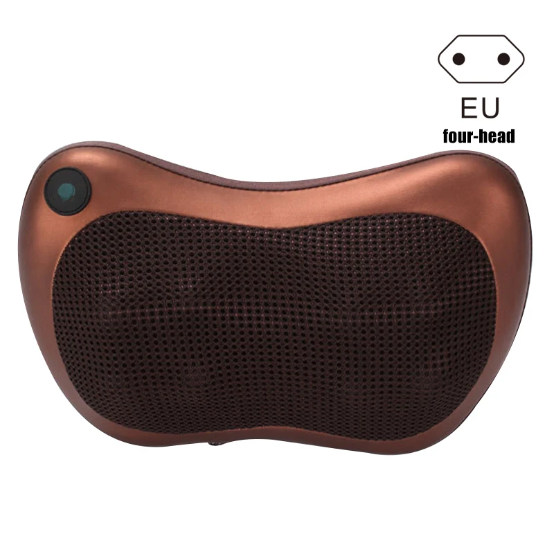 4 head EU Plug Расслабляющая массажная подушка вибратор Электрический разминающий массаж плеч спины массаж шеи массаж талии ноги снятие стресса - Цвет: 4 head EU Plug