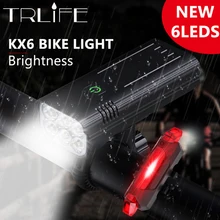 TRLIFE Powerful 6T6 Bicycle Light USB Rechargeable 5000lumens Brightest Bike Light MTB Flashlight Front Lamp as power bank