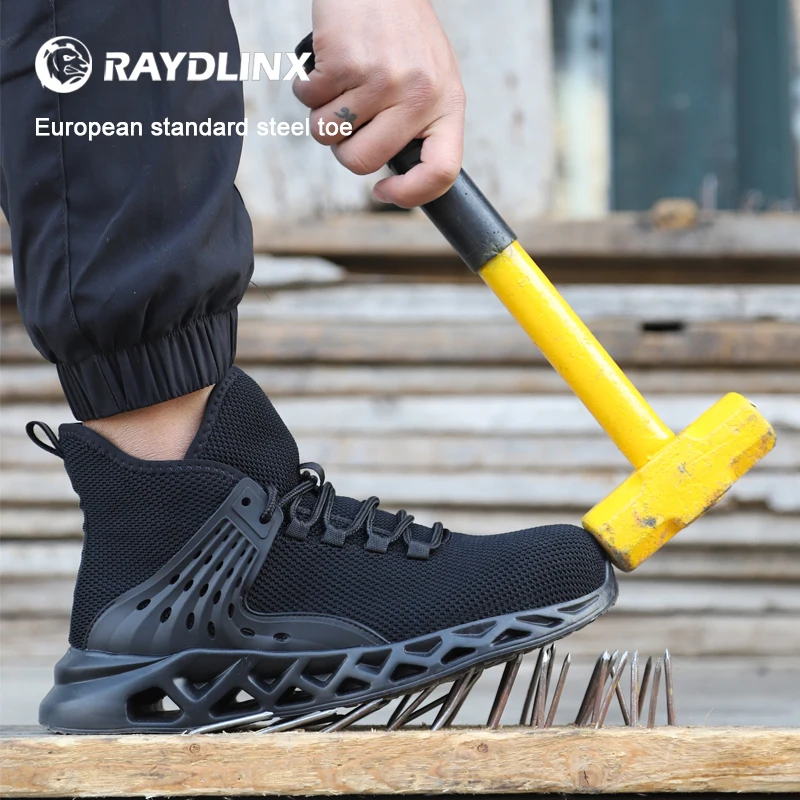 RAYDLINX Work Steel Toe Shoes Safety Shoes for Men and Women Lightweight Industrial & Construction Safety Shoes