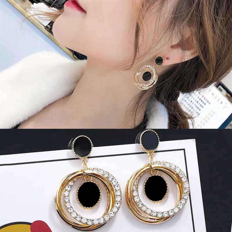 Женские Геометрические серьги-гвоздики простые элегантные серьги с подвесками |