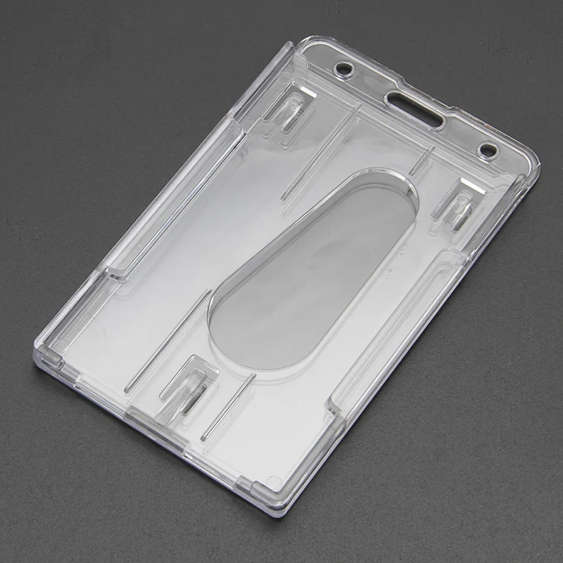 

Hard Plastic ID Access Card Cover Credit Card Case Badge Holder Double Side