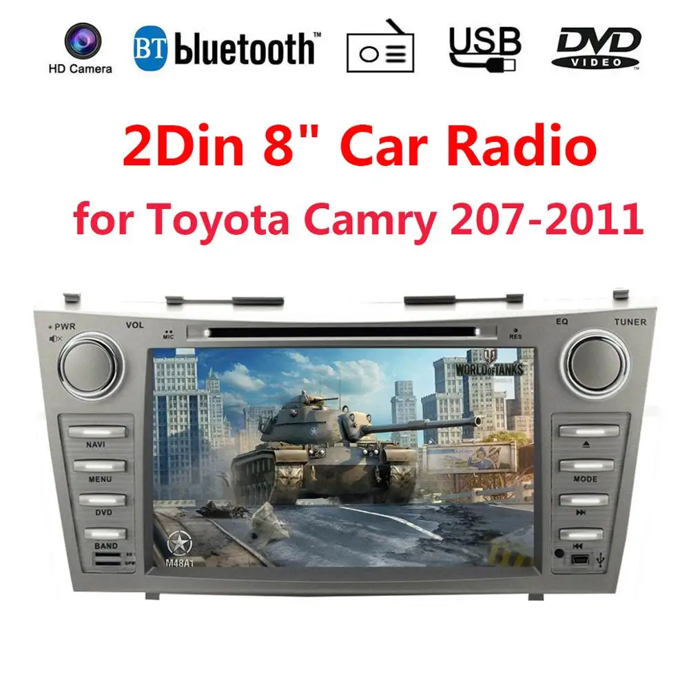 2Din 8 дюймов Автомобильный Радио DVD gps навигация Мультимедиа для Toyota Camry 2007 2008 2009 2010 2011 стерео SD USB TF Mp5 WINCE 6,0