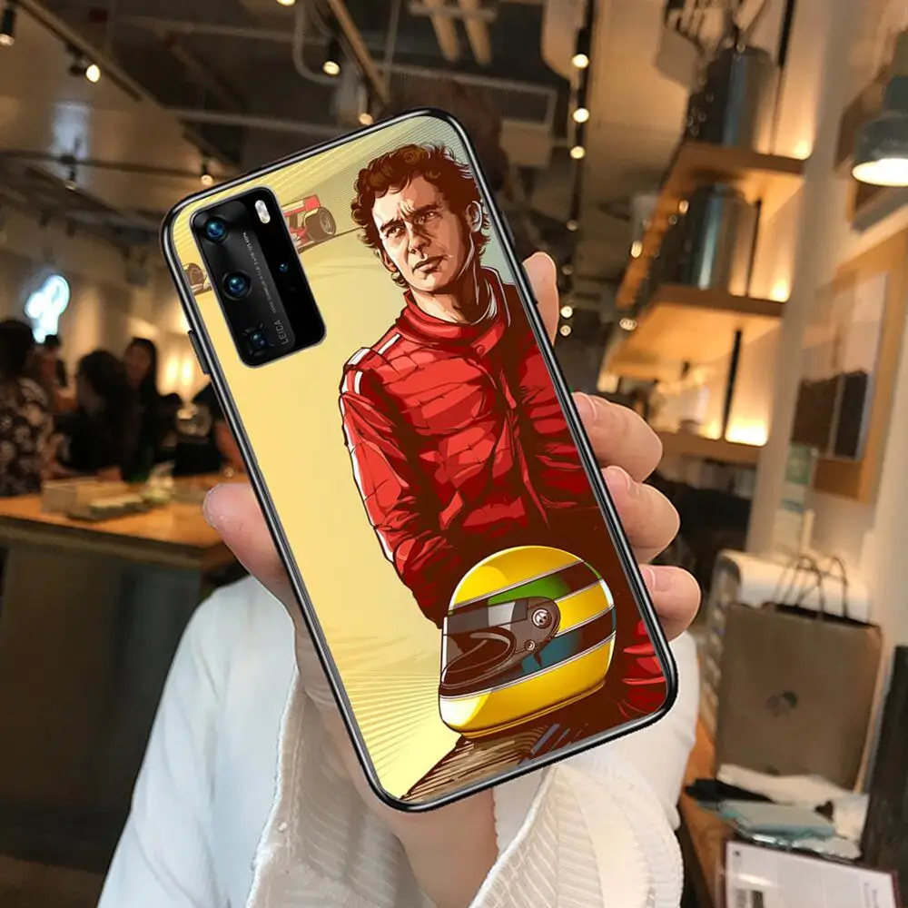 

Racing A-Ayrton Senna Phone Case For Huawei P40 p30 P20 10 9 8 Lite E Pro Plus Black Etui Coque Painting Hoesjes comic fas