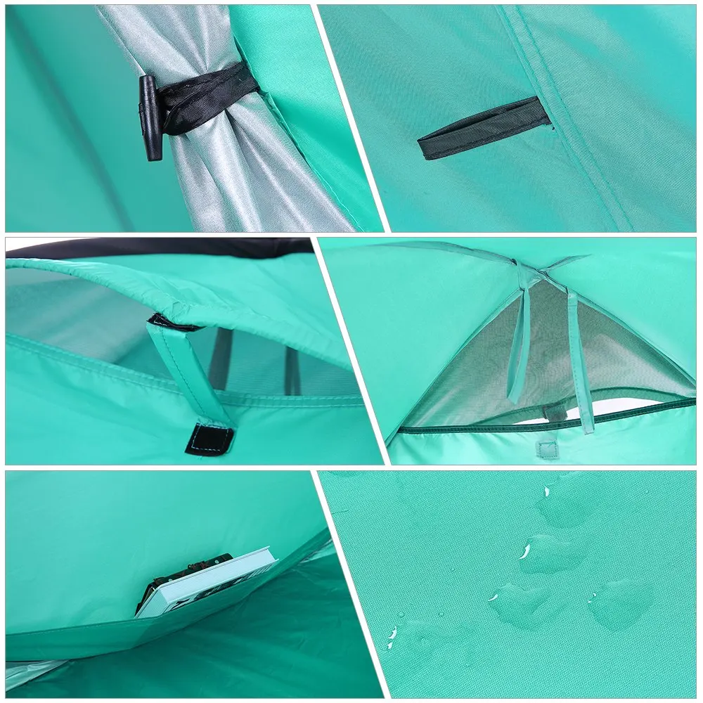 

Lixada Beach Tent Pop Up Open Automatic Beach Tent Anti-UV Coating Shelter for 3 Person UPF50 UV Protection Beach Shade Camping