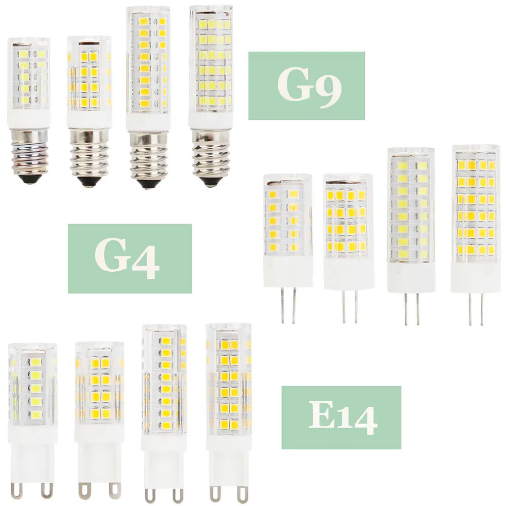 

5W 6W 7W 9W Led Corn Lamp lights E14 G4 G9 LED Bulb Ceramic 2835SMD Replace Halogen 30w 40w 50w 60w Chandelier Light 220V