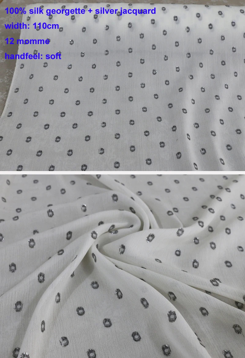jacquard 2 Метр Продвижение шелковые ткани шифон креп органза шелк лен хлопок Шармез сетка натуральный - Цвет: jacquard 2