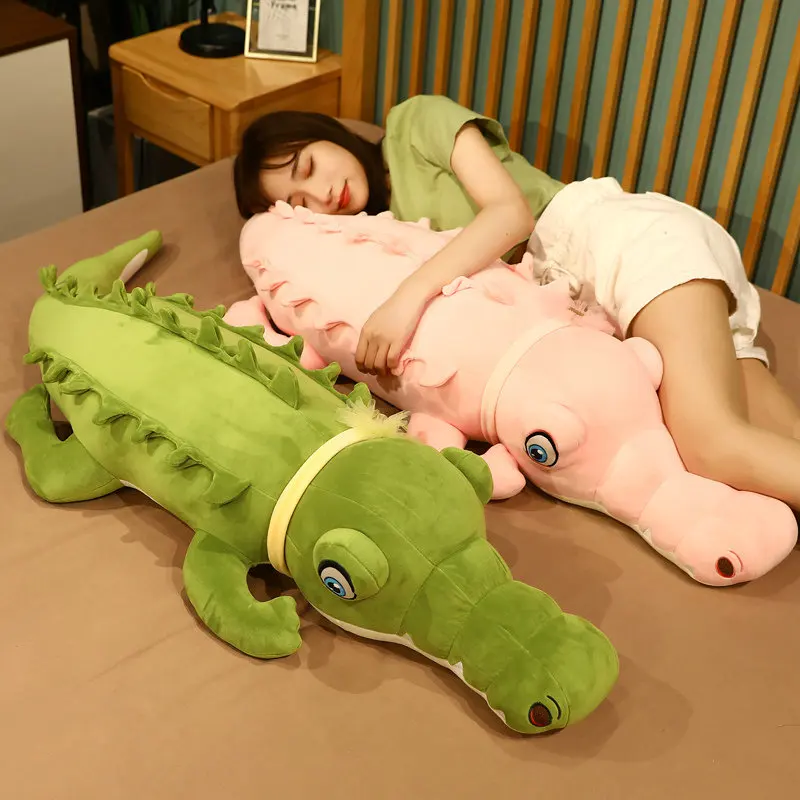 

80-140CM New Lovely Giant Crocodile Plush Pillow Cartoon Stuffed Soft Animal Cushion Kawaii Dolls Birthday Gift for Boys Baby