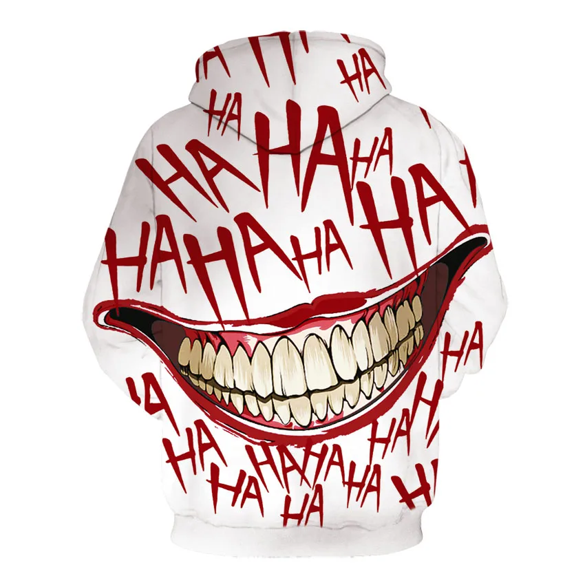 Джокер забавная толстовка пуловер на Хэллоуин Crazy Smile свитшот с длинным рукавом