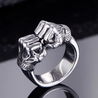 new style personality fashion metal fist mens punk ring rock party biker jewelry gift
