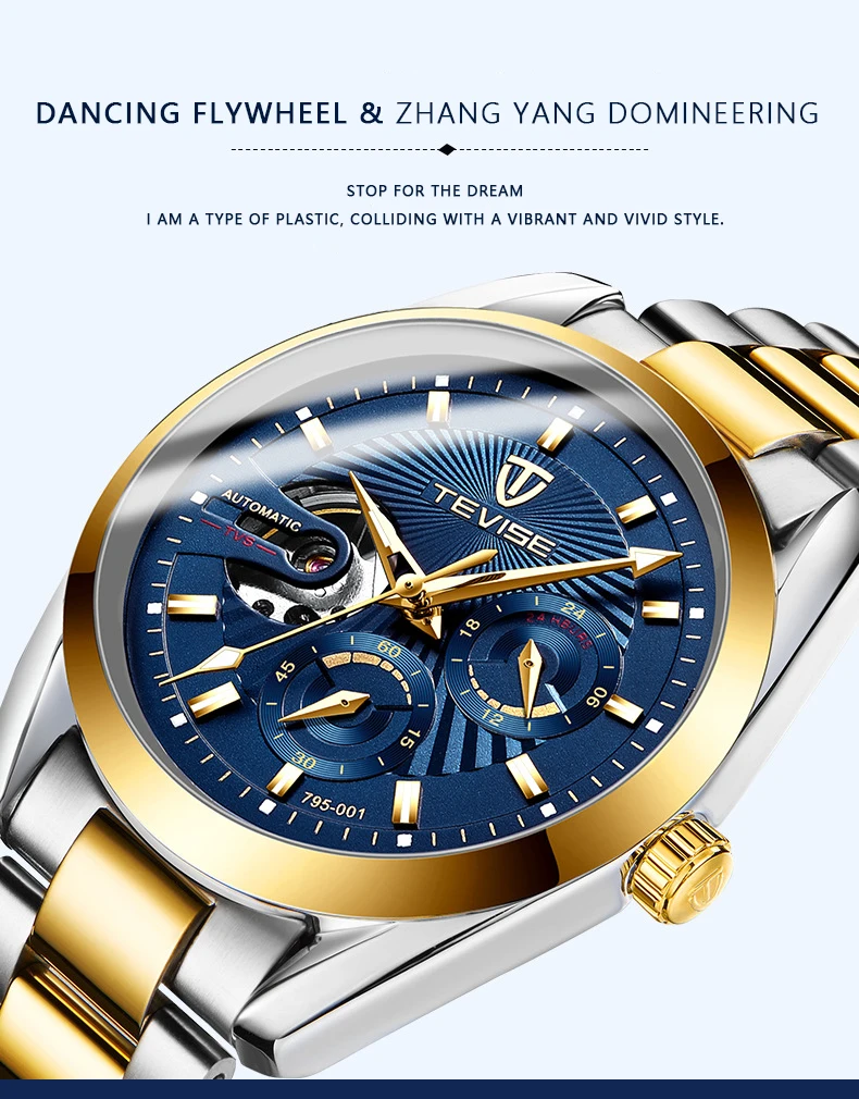 TEVISE Для Мужчин's Tourbillon Водонепроницаемый часы автоматические механические часы Для Мужчин Скелет часы мужские наручные часы Relogio Masculino