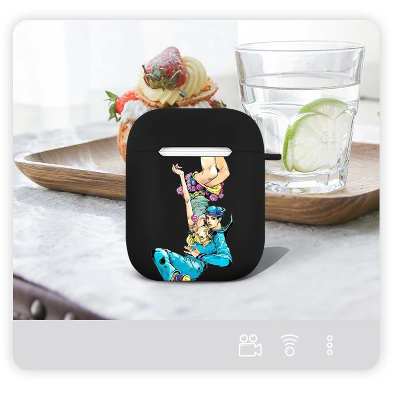 Приключения Джоджо более неба JoJo аниме чехол для Airpods 2 в 1 s Для Air pod черный матовый