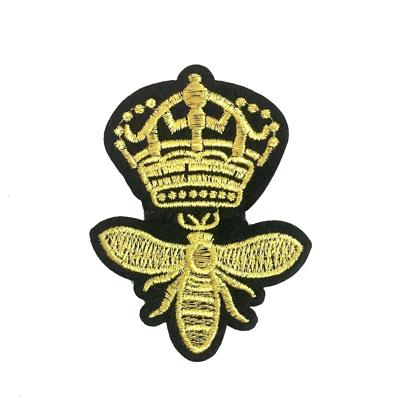 Золотая Корона пчела ручной работы патчи для вышивки утюгом одежды сделай сам