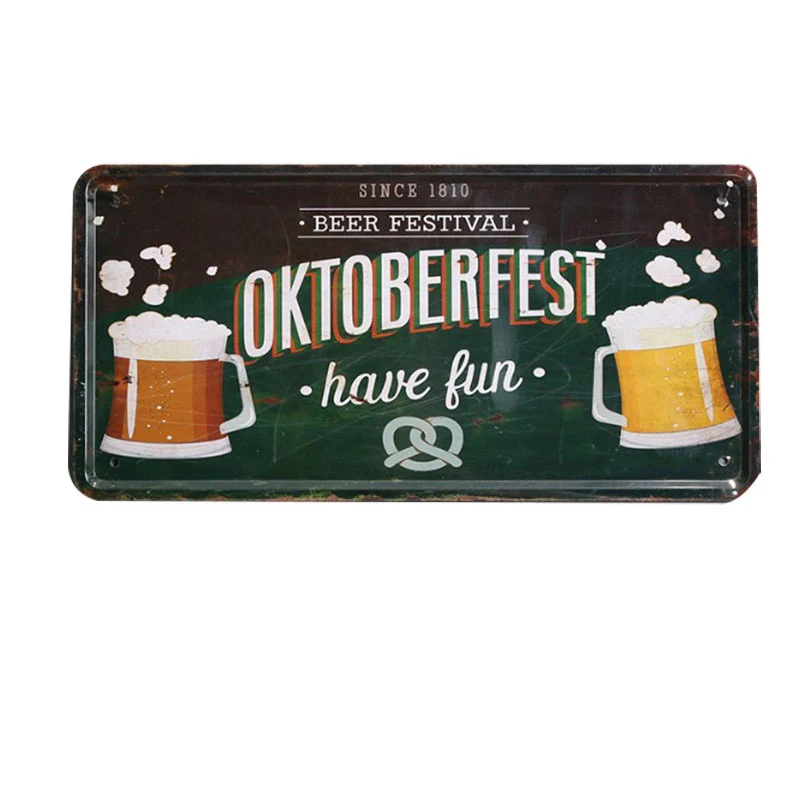 Beer Tin Sign Metal Car Plate License Vintage Shabby Pub Bar Wall Plaques Posters Restaurant Rome Decor Hanging Paintings | Дом и сад