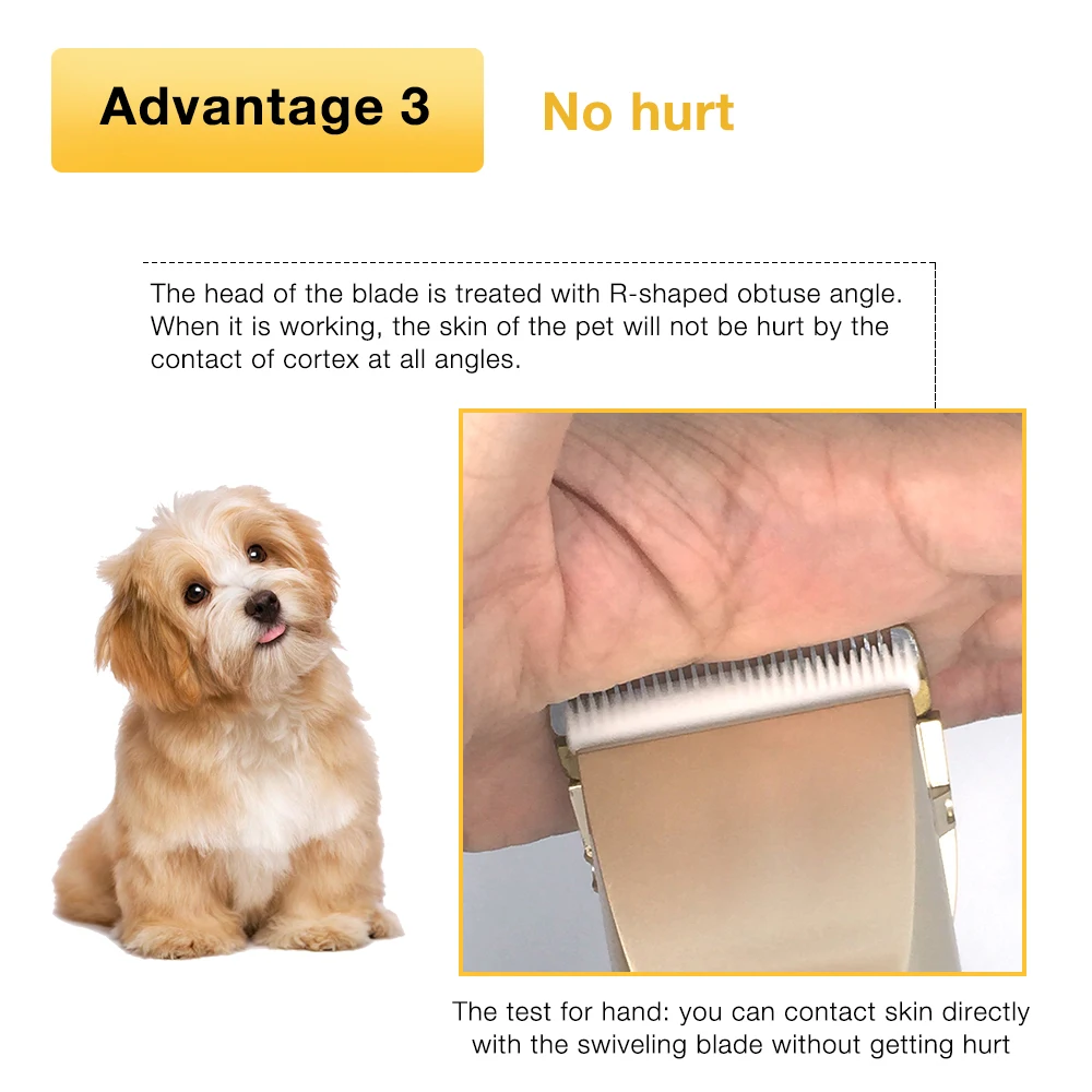 Перезаряжаемая машинка для стрижки домашних животных с низким уровнем шума