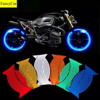 motorcycle wheel stickers reflective diy decals rim tape decals car styling auto accessories waterproof personalise 16pcs