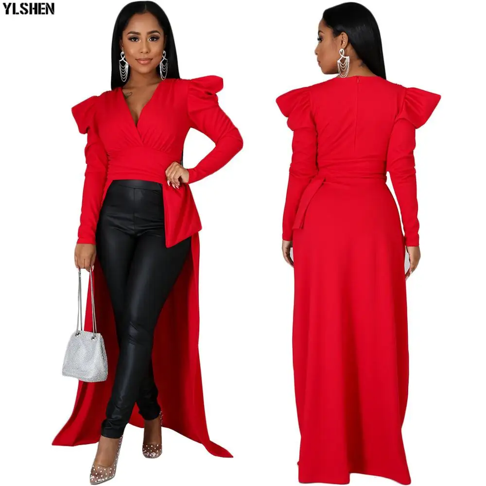 

2020 Africa Dress African Dresses for Women New Dashiki Ankara Dresses irregular Bubble Sleeve African Clothes Robe Africaine