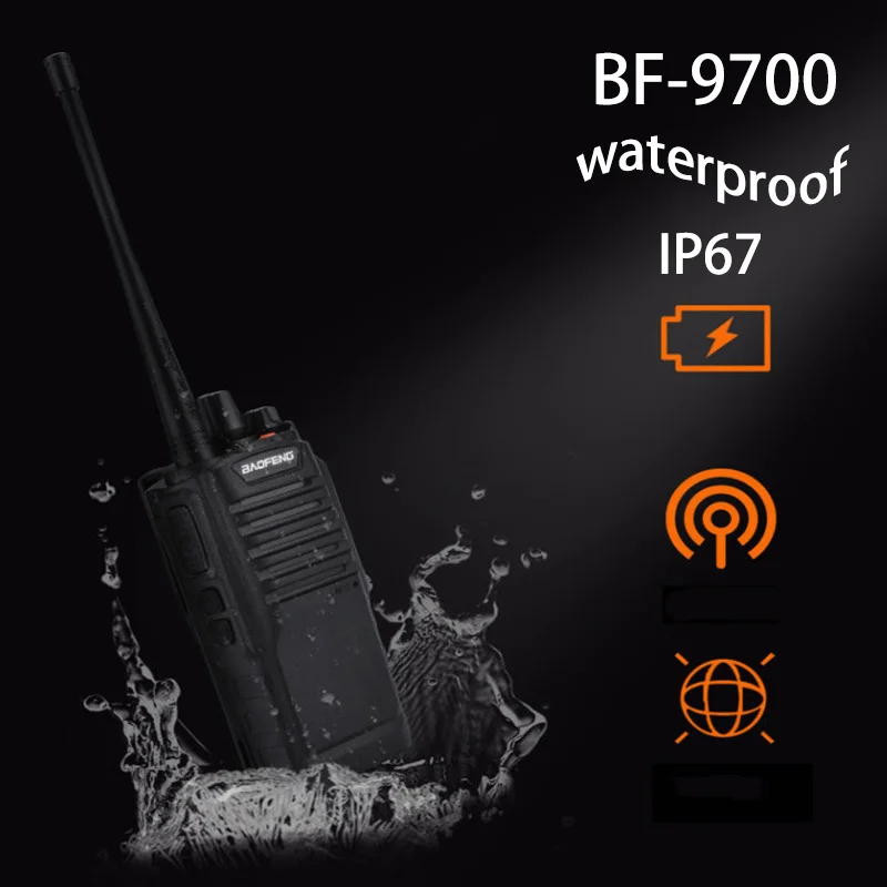 Baofeng BF-9700 BF9700 Portable Walkie Talkie PTT CB Ham 2 Two Way Radio Waterproof IP67 Long Range Standby for Hunting Camping