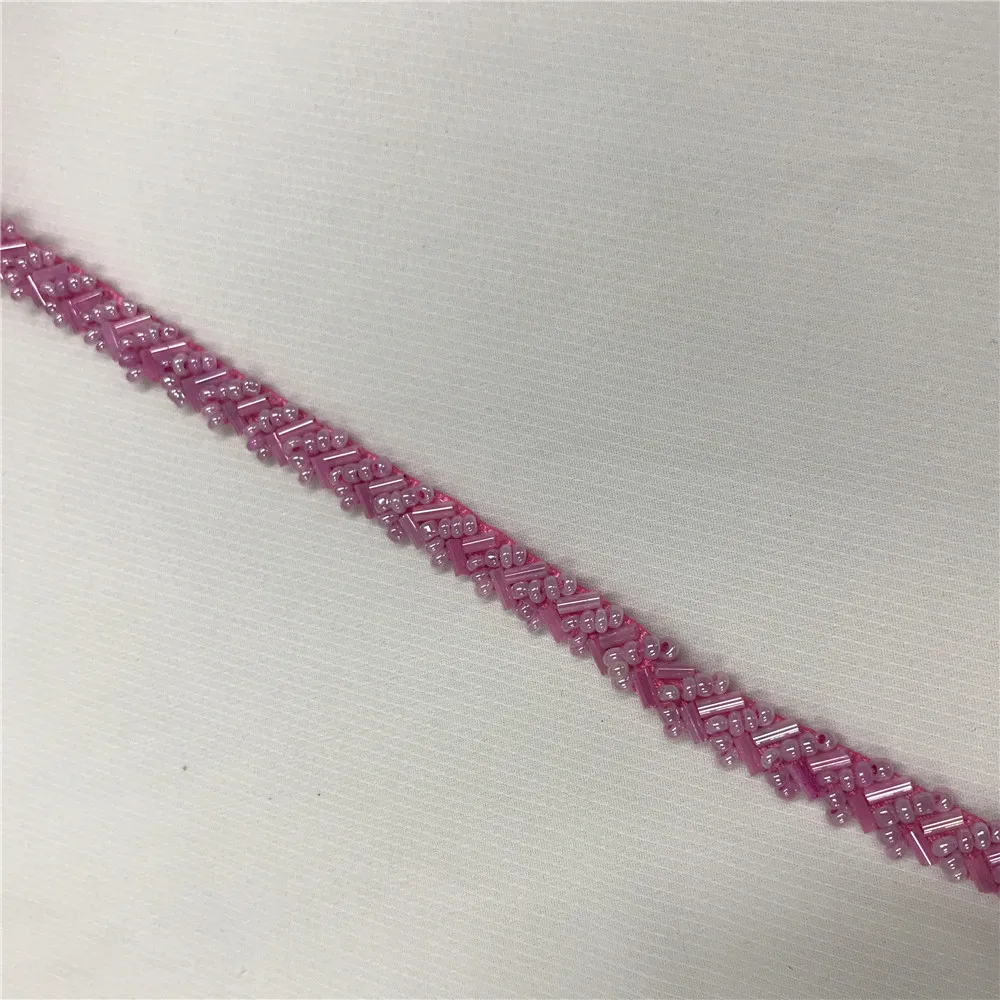 Стеклянная жемчужная цепочка шириной 6 мм 1 ярд отделка золотыми бусинами для