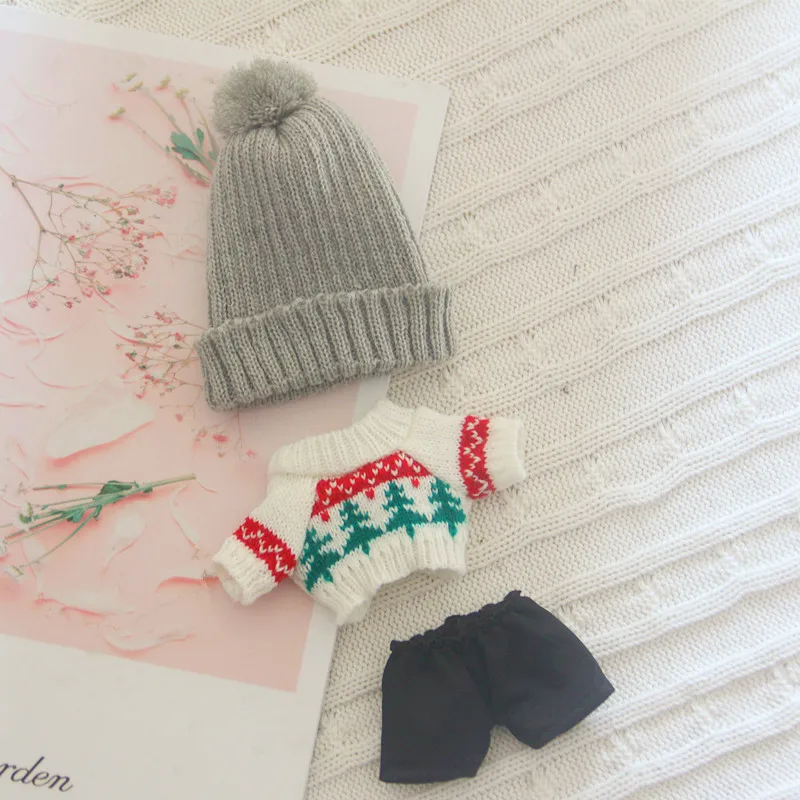 

20cm Doll Baby Clothes Cute Sweater Plush EXO Hat Doll Body-Shape Children's Gifts Birthday Present Plush Toy Accessories