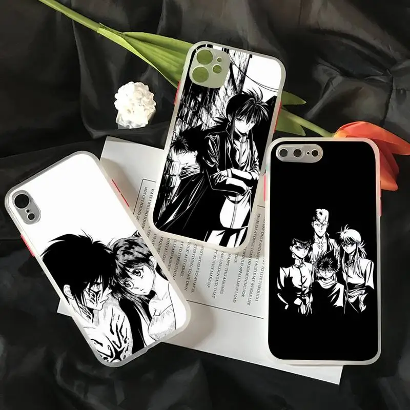 

YuYu Hakusho Manga Anime Cartoon Phone Case White Color Matte Transparent For iPhone 12 Mini 11 Pro X XR XS Max 7 8 Plus Cover