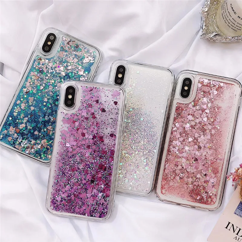 С блестками жидким песком чехол для телефона huawei P8 P9 P10 P20 P30 P Smart плюс крышка