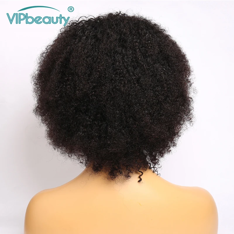 Афро кудрявые вьющиеся человеческие волосы парики для женщин Glueless Pixie Cut парик