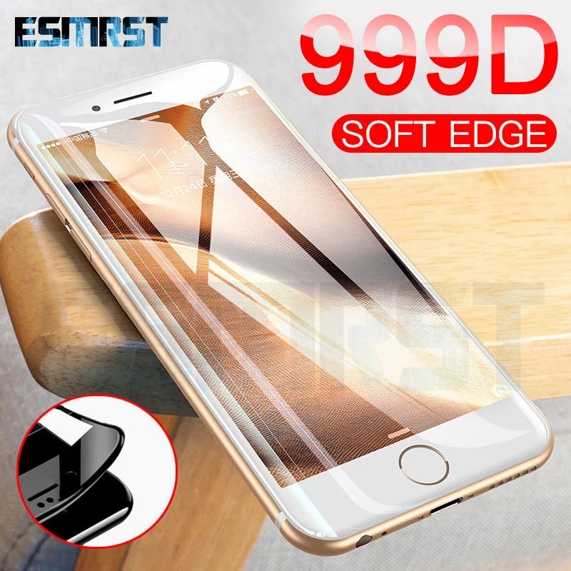 Изогнутое закаленное стекло 999D с полным покрытием для iphone 7 8 Plus SE 2020 стеклянная