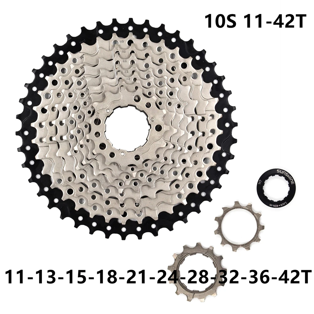 

SUNSHIN 11-42T 10 Speed 10s Wide Ratio MTB Mountain Bike Bicycle Cassette Sprockets