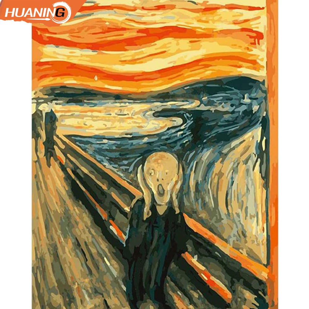 

The Scream Picture Diy Painting By Numbers Figure Picture Coloring By Numbers Acrylic Handpainted Oil Painting For Home Decor