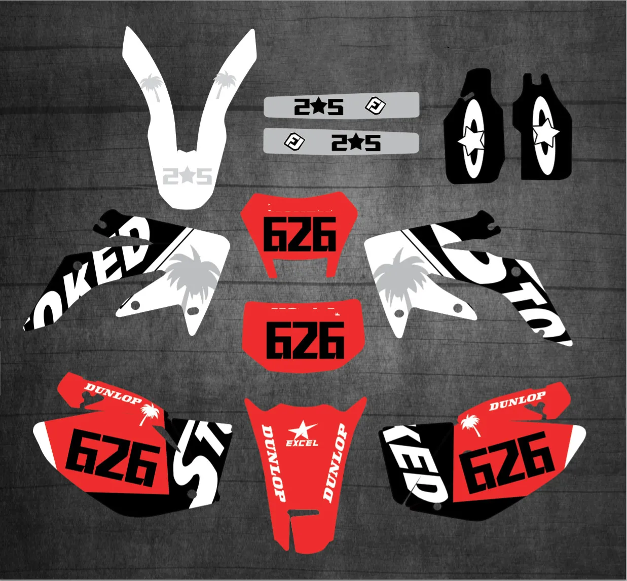 6 видов стилей графика фоны наклейки для HONDA CRF 250X CRF250X 2004 2005 2006 2007 2008 2009 2010 2011 2012 2014