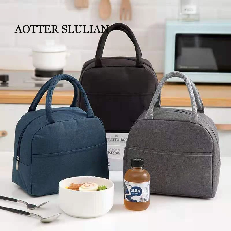 

Universal Portable Lunch Bag Simple Style Dinner Container Thermal Insulated Storage Handbag Food Tote Cooler Case Carrying Box