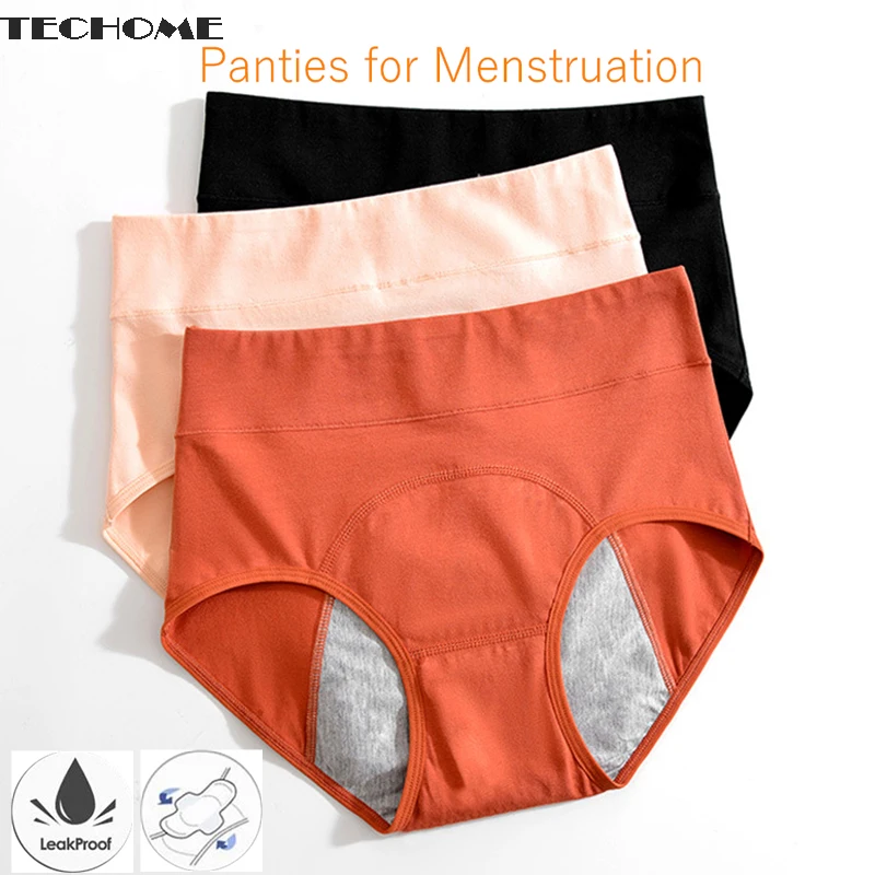 

High Waist Menstruation Underwear Women Cotton Antibacterial Menstrual Period Pants Leakproof Sanitary Pants Menstruales