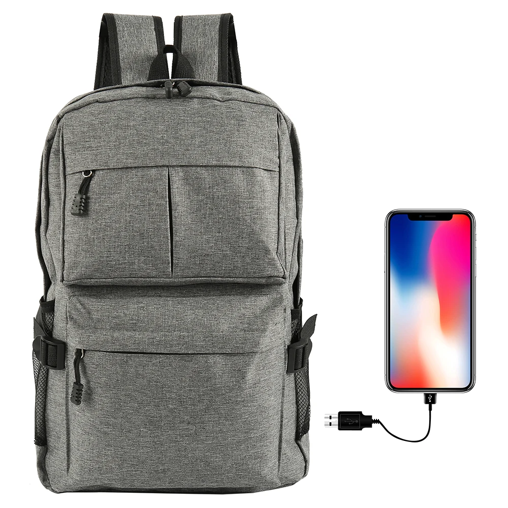 Модный мужской рюкзак, мужской рюкзак из полиэстера для ноутбука, usb зарядка, большая емкость, сумки для компьютера, водонепроницаемые школьные сумки Mochila