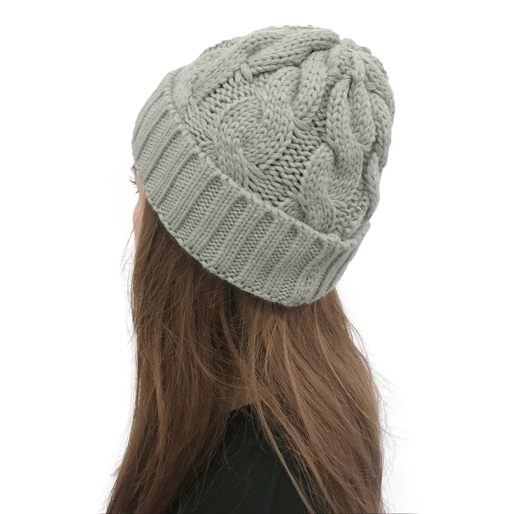 Популярная вязаная мешковатая Шапка-бини большого размера для мужчин и женщин