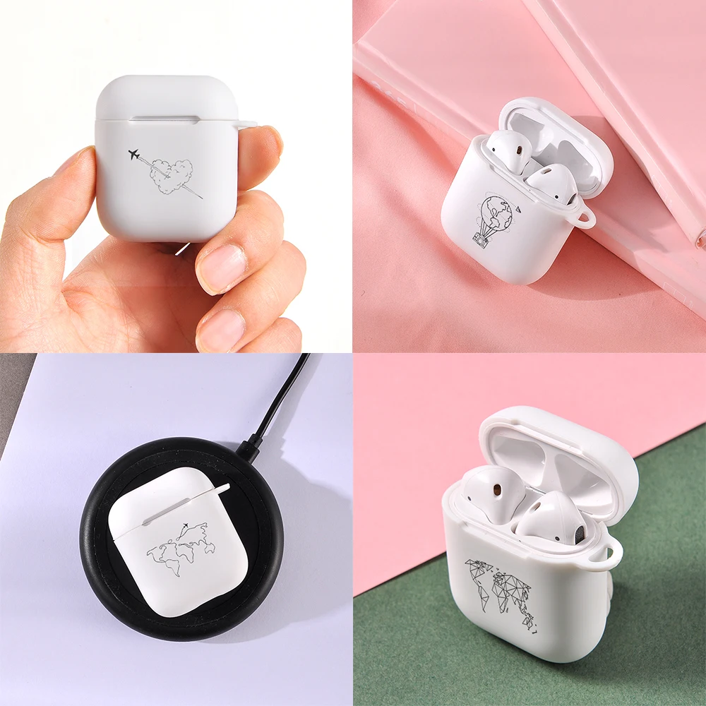 

Travel Case for Apple AirPods 1 2 Soft Silicone White Case Wireless Bluetooth Earphone Cover for Air Pods Protective Case Cover