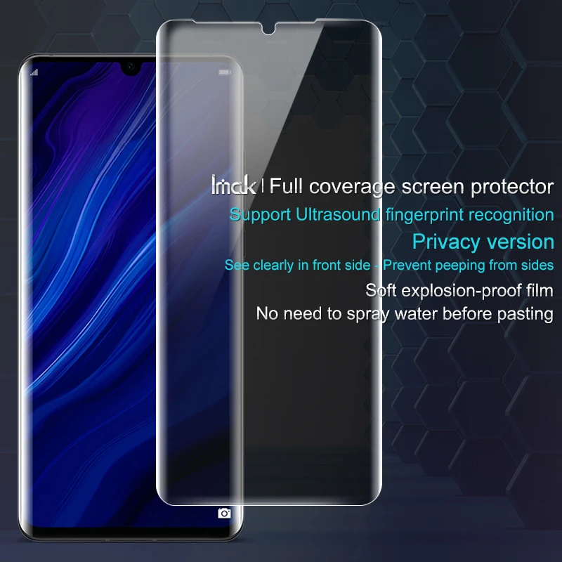 Защита конфиденциальности Антибликовое покрытие для huawei P30 Pro защита экрана Imak анти шпионская полная крышка экрана телефона изогнутая Гидрогелевая пленка