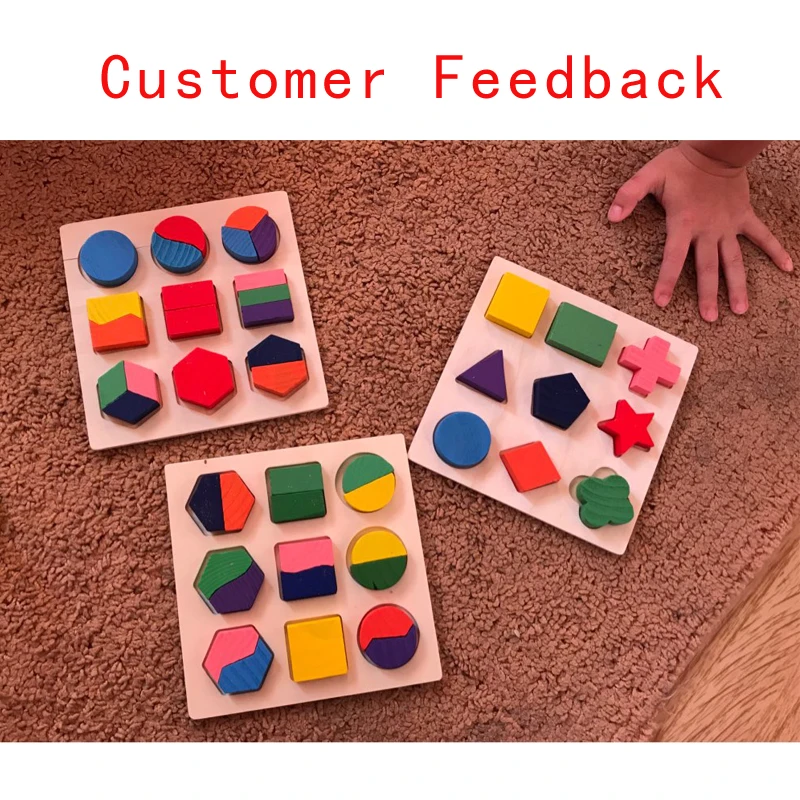 

Montessori Toys Educational Wooden Toys for Children Early Learning 3D Puzzles Colorful Geometry Shape Matching