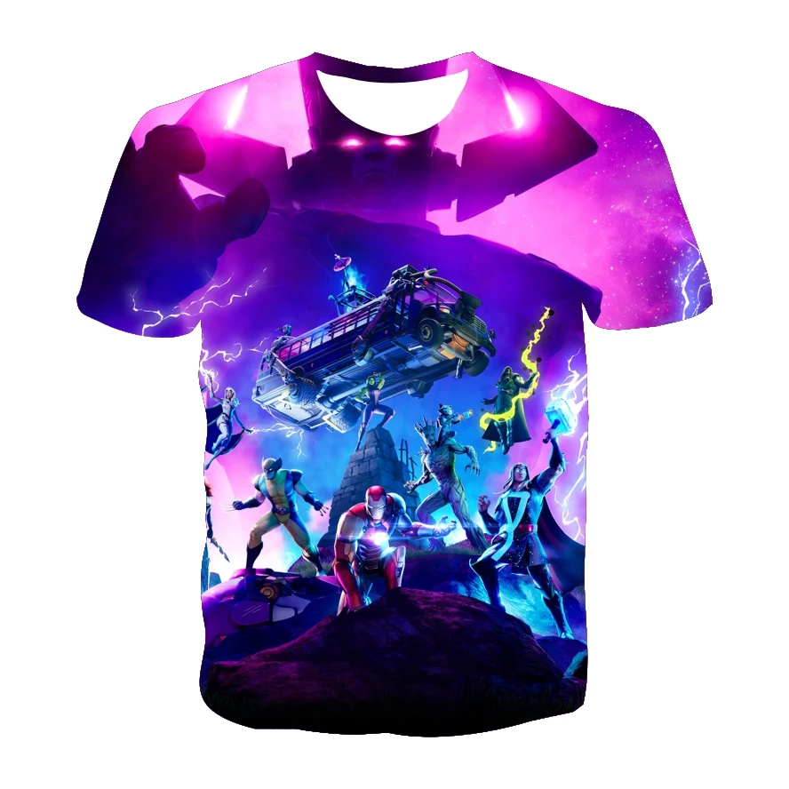 

Футболка Fortniteing 3D для мужчин и женщин, Одежда большого размера с аниме элементами, круглый вырез, свободная одежда для мальчиков