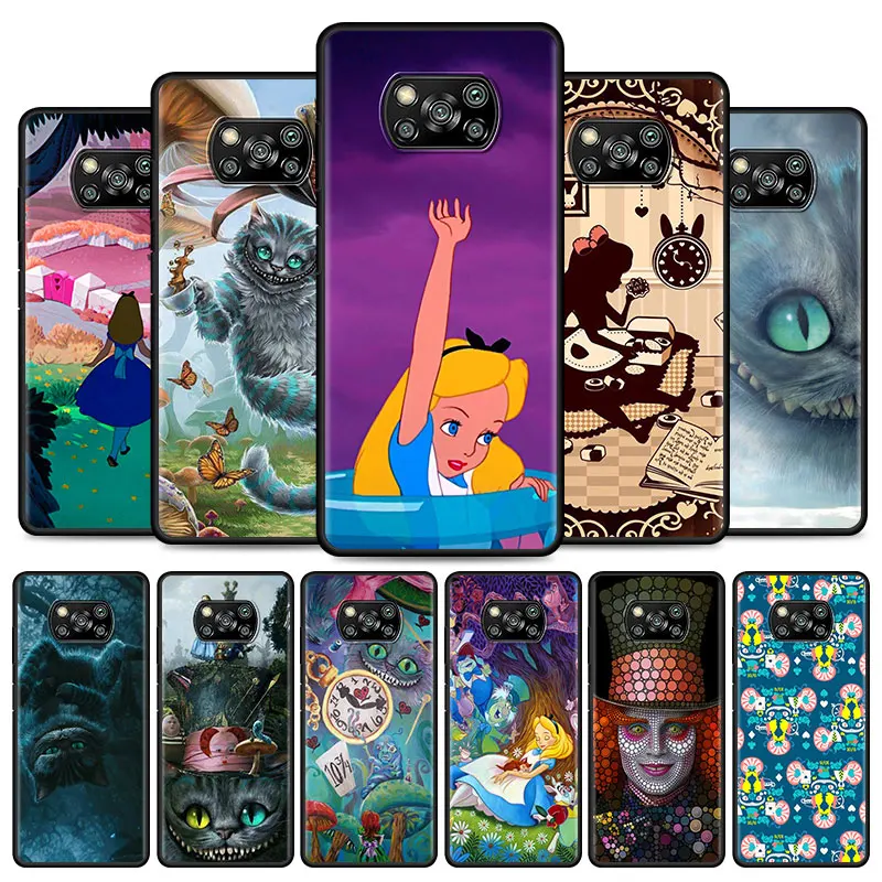 

Alice in Wonderland Protective Case for Xiaomi Poco X3 NFC M3 M4 F2 Pro 5G F3 X2 F1 Silicone Soft Cover Coque Funda