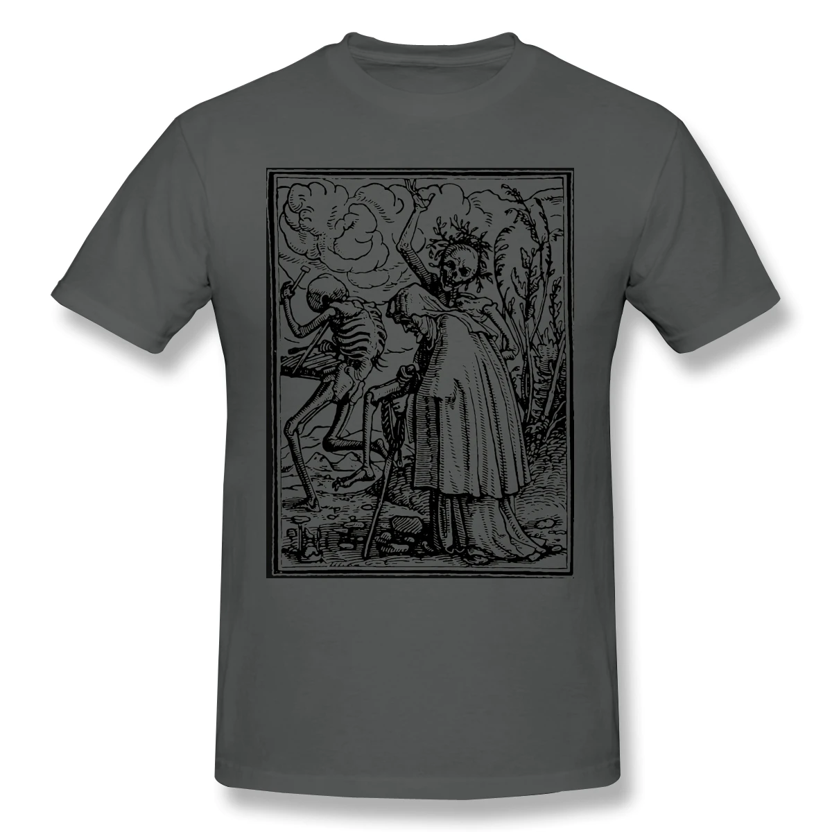 Мужские футболки в стиле панк Забавные топы для танцев смерти из чистого хлопка