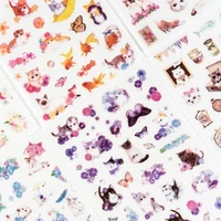 free shipping 10packs korean ins cute cat paper stickers diy scrapbooking decorative material stationery