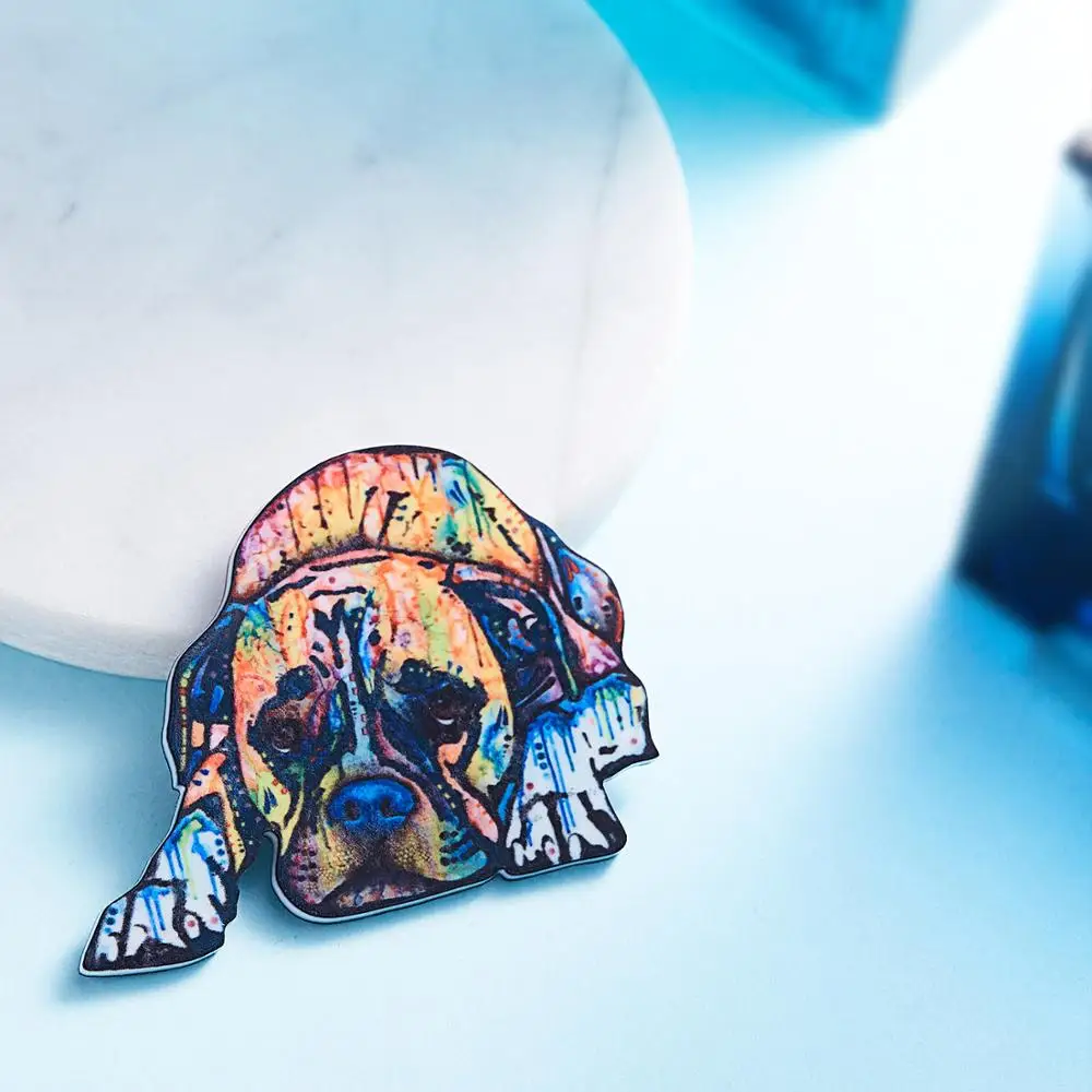 

Acrylic Printing Dog Heads Brooch Animal Badges Pin Collar Pins Serious Sleeping Tongue out Keen Tongue out Shepherd Dog Jewelry