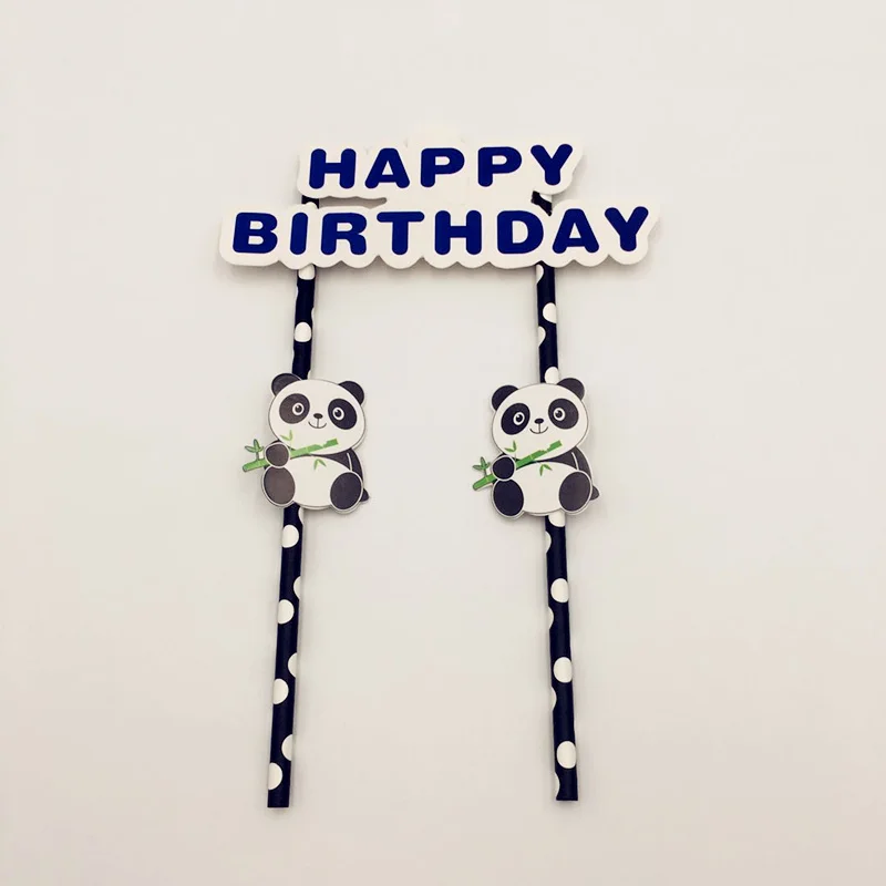 Белый черный милый мультяшный с пандой тема прозрачная посуда набор для